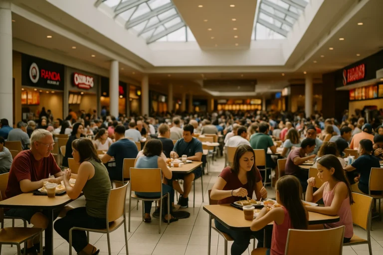 Food court di un centro commerciale della Florida, come quella del Sawgrass Mills dove si trova il ristorante in vendita