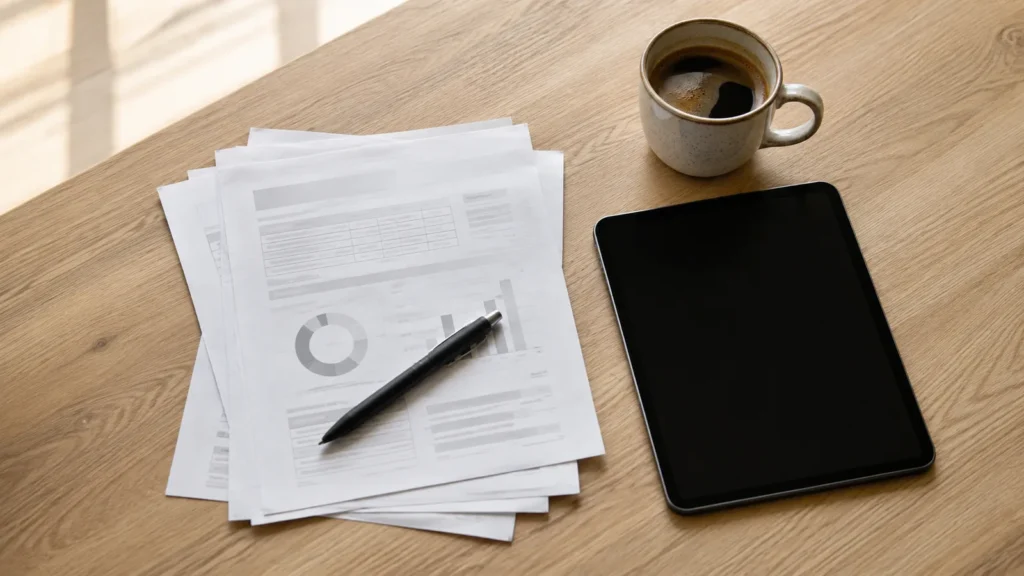 Carta de intención LOI y documentos listos sobre el escritorio